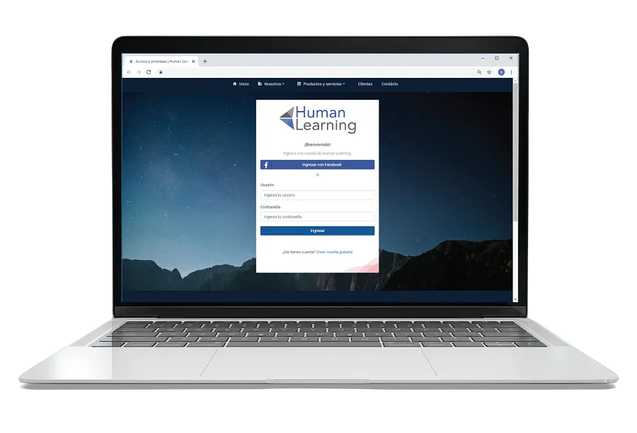 vista de ingreso a Vorecol, Learning Management